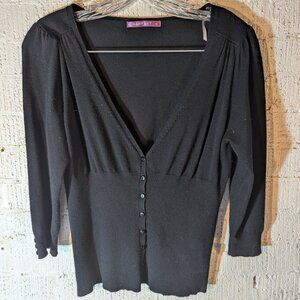 Soft, black, button front women's sweater size medium
